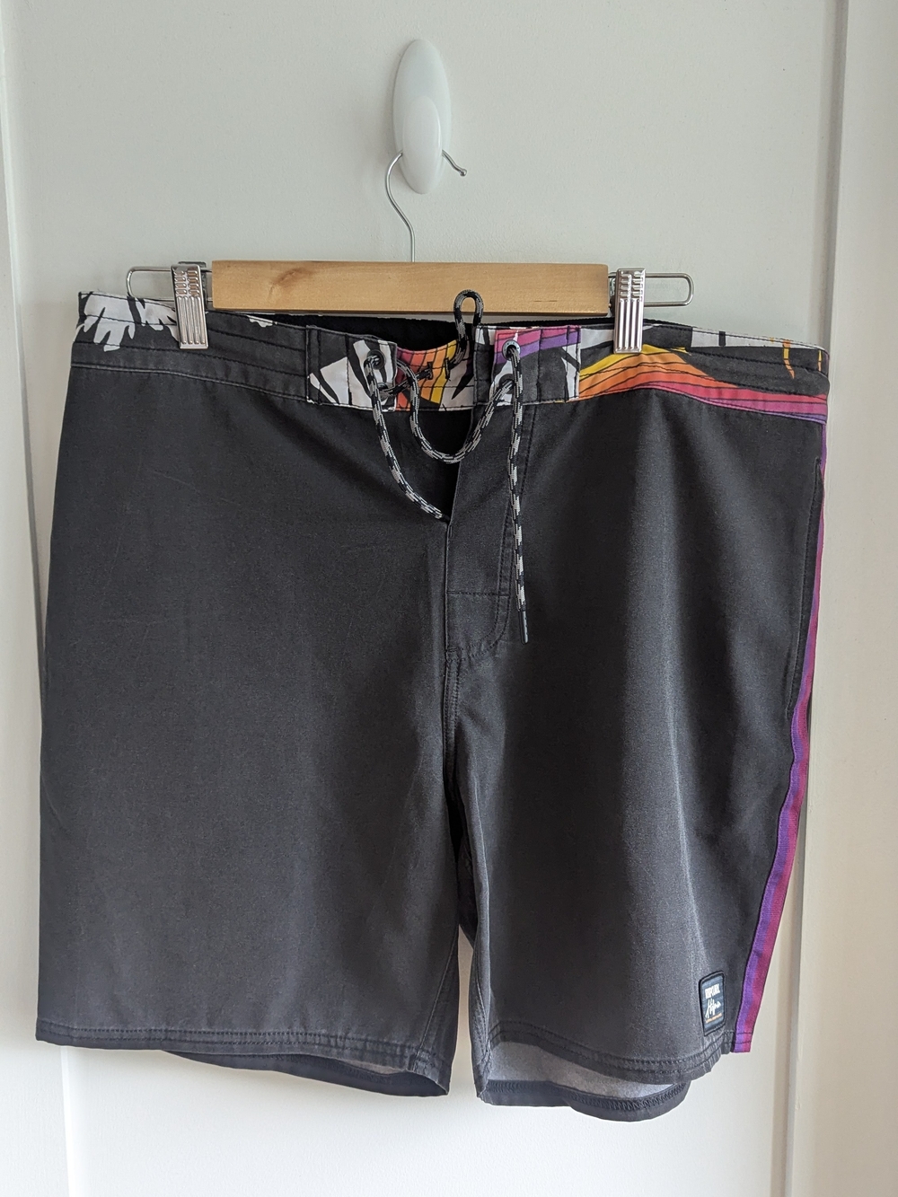 Rip Curl Black and Light Gray Laydays Boardshorts